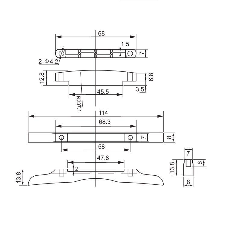 Adjustable Ebony Mandolin Bridge - Premium Wood Bridge For Enhanced Sound Transmission