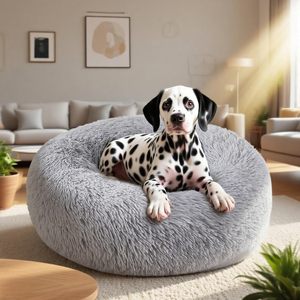 New Style Super Soft Dog Cushion Round Washable <b>Plush</b> Fluffy Donut Dog <b>Cat</b> House Velvet Mats Sofa Dog Portable Pet Bed - Product Image 2