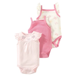 Ropa de Verano para Bebés, Diseño Moderno, Mamelucos de Algodón de Manga Corta con Estampados de Autos y Corazones para Bebés - Product Image 3
