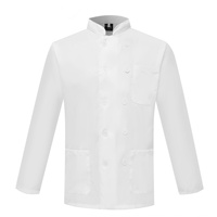 2025 Best-seller Hôtel Restaurant Cuisine Travail Veste Logo Personnalisé Hommes Femmes Cuisine Manches Longues Blanc Noir Hommes Chef Manteau