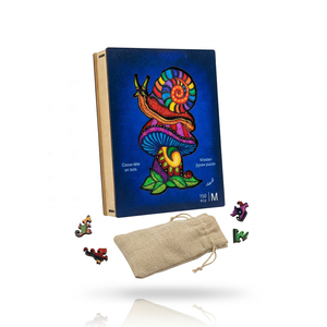 Puzzle en bois personnalisé A4, motif escargot coloré, 150 pièces, épaisseur 5 mm, avec boîte premium pour la maison, les loisirs et les cadeaux - Product Image 2