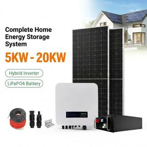 Système de <span class=keywords><strong>Stockage</strong></span> d'Énergie Domestique en Gros 5KW 10KW 16KW 20KW Batterie Solaire LiFePO4 Onduleur Hybride MPPT Kit Complet Hors Réseau OEM CE - Product Image 1