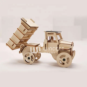 צעצועי מיניאטורי אנרגיה סולארית רכב עץ תחבורה צעצוע משאית דגמי רכבים לילדים - Product Image 3