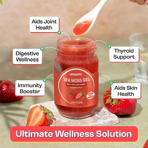 Gel de mousse d'algues irlandaises crues LIFEWORTH Superfood saveur fraise pour le soutien immunitaire et digestif - Product Image 2