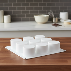 AFINSEA Moules de cuisson cylindriques 3D en silicone, 8 cavités, compatibles four, pour <span class=keywords><strong>mousse</strong></span>, gâteau, <span class=keywords><strong>brownie</strong></span>, dessert français, crème glacée - Product Image 4
