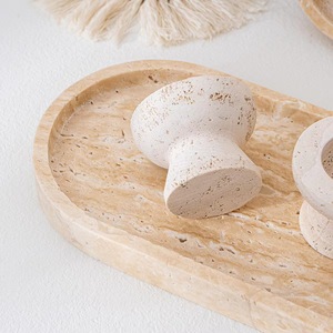 Plateau de <span class=keywords><strong>douche</strong></span> ovale en pierre naturelle, marbre doré italien, travertin - Product Image 3