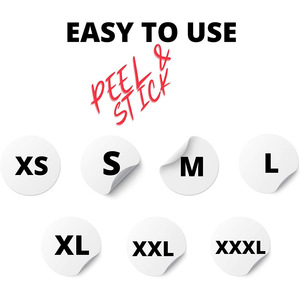 Rouleau de 500 étiquettes <span class=keywords><strong>autocollantes</strong></span> imprimées <span class=keywords><strong>pour</strong></span> vêtements – Tailles XS S M L XL XXL – Étiquettes d'habillement emballées - Product Image 3