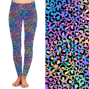 Leggings pour femmes imprimés effet néon artistique années <span class=keywords><strong>80</strong></span>, doux comme du beurre, extensibles, tricotés, vente en gros d'usine, impression personnalisée - Product Image 2
