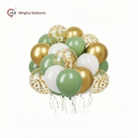 Lot de ballons en latex en gros, kit de ballons métalliques chromés et confettis, fournitures de décoration pour mariage, anniversaire, baby shower