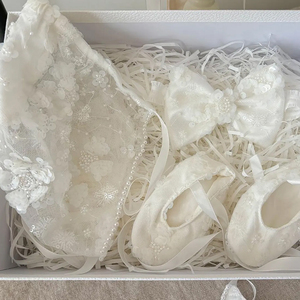 Abito da battesimo con <span class=keywords><strong>paillettes</strong></span> di lusso abito Boutique per bambina bianco per festa di primo compleanno abito per festa di battesimo - Product Image 5