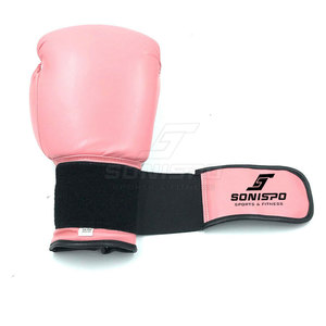 Gants de boxe SONISPO en similicuir avec fermeture Velcro rose unisexe pour l'entraînement de boxe - Product Image 2