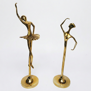 Contemporary Aluminum Dancing Lady Ballet Figurine Set 3pcs Eco-Friendly Modern Artistic Handcrafted Tabletop Decor for Home - Product Image 1