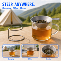 Infuseur à thé en titane pur, tasse de partage, kit de préparation de thé portable, articles de boisson, équipement de camping, kit de voyage