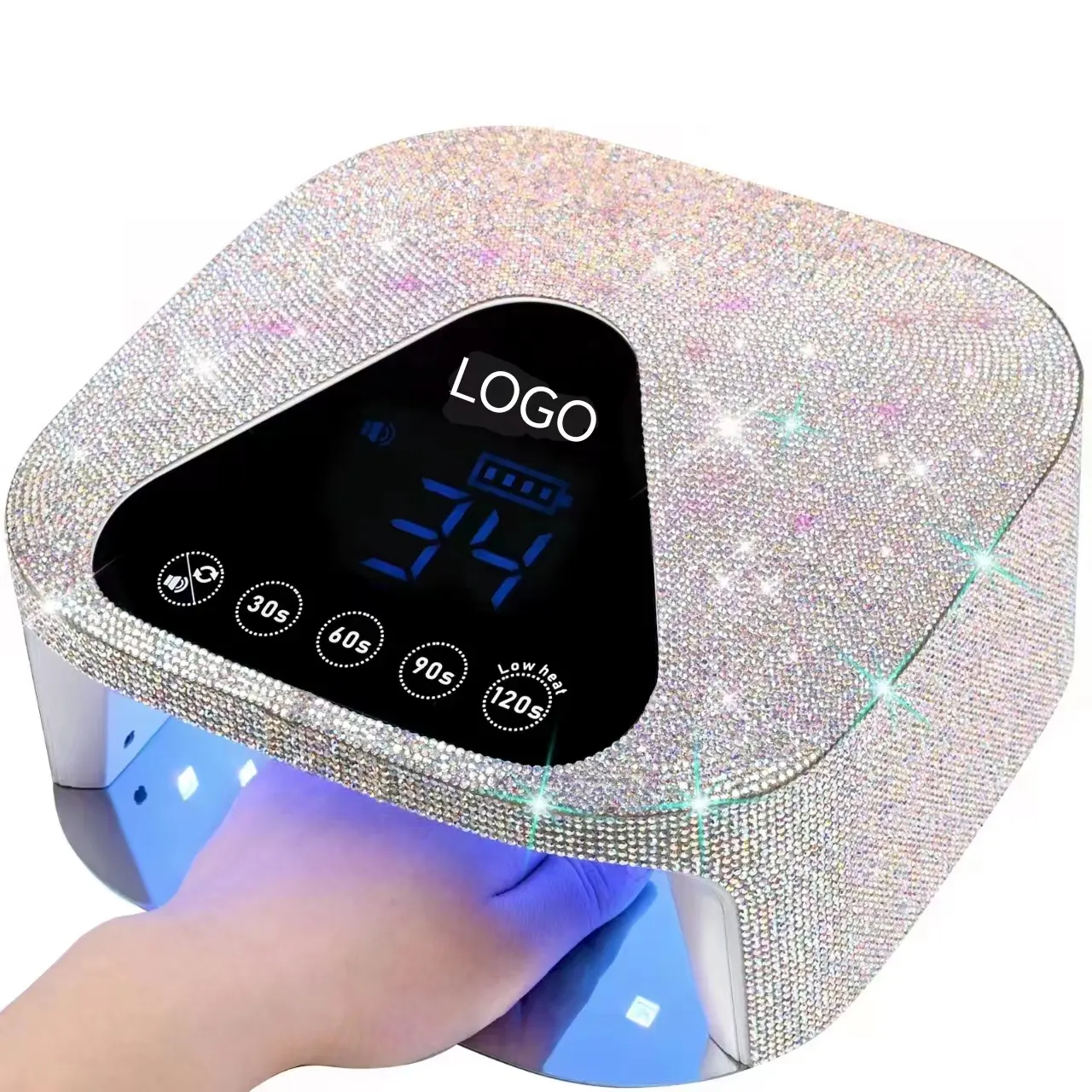 Profesional recargable Blanco/diamantes de imitación hechos a mano 54W 30 Uds lámpara de uñas certificado GRS portátil UV Led secador de uñas para uñas