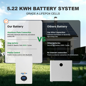 Batterie solaire LiFePO4 murale à design fin et peu encombrant, solution de stockage d'énergie domestique de 5 à 16 kWh, pack de batteries lithium-ion haute densité - Product Image 6