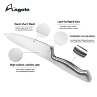 Ensemble de couteaux de chef en acier inoxydable personnalisables de la meilleure qualité Outils de cuisine en métal pour usage domestique
