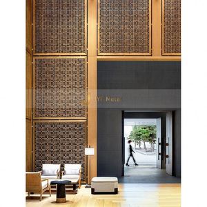 ANN5418 High Quality Custom Modern Multi-Functional Durable Coated Printed Stainless Steel 304 Gold <b>Decorative</b> Partition <b>Screen</b> - Product Image 1