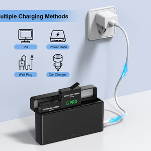 <span class=keywords><strong>Action</strong></span> 5 Pro 4 3 Batterie de remplacement avec 3 Chargeurs Hub Compatible pour DJI Osmo <span class=keywords><strong>Action</strong></span> 5 Pro 3/4 Caméra (Noir 2 Pack Batteries) - Product Image 4