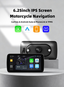 Pantalla Inalámbrica Portátil a Prueba de Agua de 6.25 Pulgadas para Motocicleta con CarPlay Android Auto, Bluetooth, TPM y GPS - Product Image 1