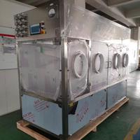 Isolator Kotak Sarung Tangan Baja Tahan Karat SUS 304 dengan 4 Port Sarung Tangan, Filter HEPA, Kipas Buang, Layar Sentuh untuk Laboratorium Farmasi