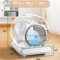 Toilette automatique pour chat à nettoyage automatique extra-large, litière intelligente moderne en ABS avec fonctionnalité d'application