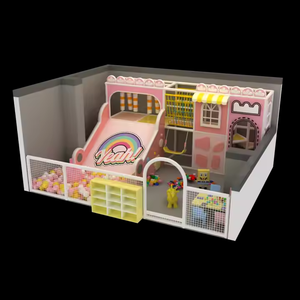 Aire de jeux pour enfants avec toboggan en fibre de verre, structure en bois, aire de jeux intérieure pour enfants avec grande <span class=keywords><strong>piscine</strong></span> à balles - Product Image 5