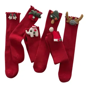 Children 3D Cartoon Cute Doll Autumn Winter Thickened Baby Socks Festive Christmas Tree Santa Socks