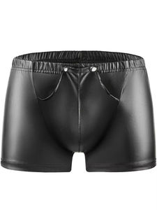 Boxer Short Brillant <span class=keywords><strong>en</strong></span> Similicuir PU avec Poche Convexe et Fermeture Éclair au Dos, Tailles S-5XL - Product Image 4