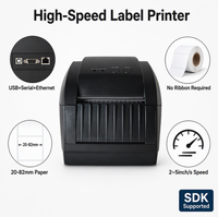 Imprimante d'étiquettes à code-barres thermique Gprinter GP-3150TIN 203dpi USB LAN Série 25-80mm Papier 2-5 pouces/s Argent Léopard Garantie 1 an