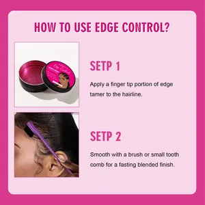Control de bordes a prueba de sudor orgánico Extreme Hold Hair Salon Styling Edge Control Trenzado Gel para cabello africano