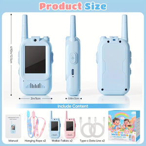 Walkie-Talkie para Niños, Actualizado, Pantalla de 2 Pulgadas, Bidireccional, Alcance de 1500 Pies, Efectos de Voz Geniales, Red 2G, Resistente al Agua IP55, para Niños de 3 a 12 Años - Product Image 4
