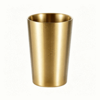 FLEY Tasse isotherme style coréen à marches dorées, en acier inoxydable 304 épaissi, pour restaurant, extérieur et usage enfantin