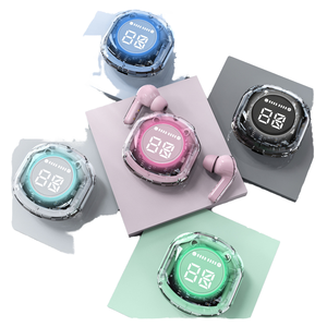 Écouteurs TWS Air39 V5.3 avec coque transparente, stéréo sans fil, pour le sport et le gaming, intra-auriculaires, mains libres, avec batterie externe et affichage numérique, chipset JL - Product Image 4