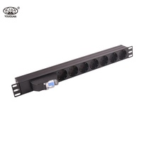 Unités de distribution d'énergie (PDU) 19 "1U 16A 7 voies Prises de type Schuko 1P Disjoncteur PDU Prises