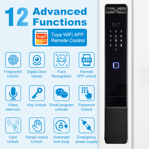 Khóa cửa thông minh kỹ thuật số tự động sinh trắc học Wifi Tuya tích hợp camera, bảo mật cao - Product Image 3