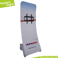 Support de kiosque multimédia Quick Show pliable en tissu tendu, support publicitaire pour salon professionnel, support de sol en aluminium pour écran LCD TV
