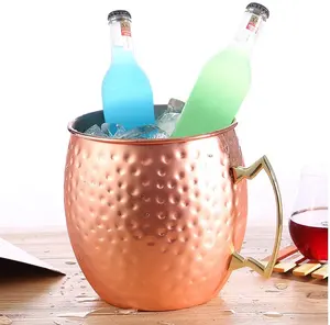 Hot Selling Copper Ice Bucket 5 Quart Party Bucket Drinks Cooler with Carry Handle for Wine Champagne Beer Wine And Beer Chiller