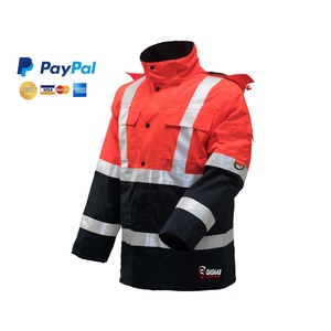 Chaqueta de seguridad con cinta de alta visibilidad para hombre con logotipo personalizado de fabricante de Pakistán con seguridad reflectante de cuello alto - Product Image 2