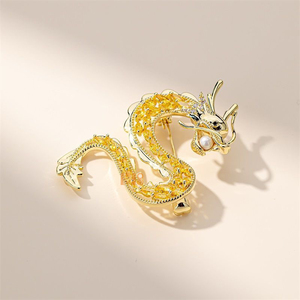 男性または女性のための18Kゴールドメッキ中国干支ドラゴンフライブローチファッションジュエリーブローチ - Product Image 5