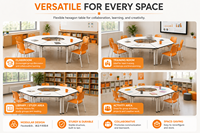 Table de réunion modulable triangulaire et trapézoïdale pour bureau et école, design épuré