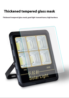 Projecteur LED solaire 100W 200W 300W IP67, corps en aluminium, réflecteur, angle de faisceau 120°, éclairage extérieur, camping, jardin, lumière d'urgence, CE