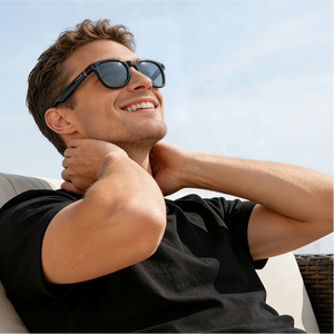 แว่นตาอัจฉริยะไฮเทค 800MP พร้อมเคสชาร์จแบบย้อนกลับ ระบบจดจำภาพ แปลภาษา ควบคุมด้วยเสียง เล่นเพลง - Product Image 6