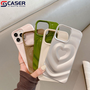 Rides Creative 3D Wave <span class=keywords><strong>Relief</strong></span> Heart Texture Soft Antidérapant Coques de Téléphone Portable pour iphone 17Air 17 16Promax 16plus 15 14 13 12 - Product Image 2