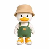 Figurine Mascotte Personnalisée en PVC Imprimée Directement de l'Usine, Figurine d'Animal Mignonne en Salopette Verte, Fournisseur de Jouets Décoratifs