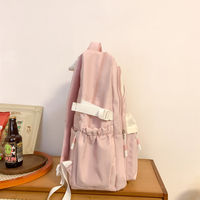 Nouveau Sac à Dos Coréen Mignon 2026 pour Étudiants et Jeunes, Unisexe, Imperméable, Doublure Polyester, Motif Floral, Grande Capacité