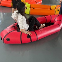 Packraft gonflable léger en TPU, radeau flottant pour eaux vives avec système d'auto-vidange pour la pêche/la course