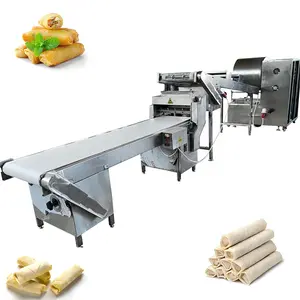 Máquina automática do rolo Primavera Wrapper Skin Maker Samosa Pastry Spring Roll Sheet Making Machine