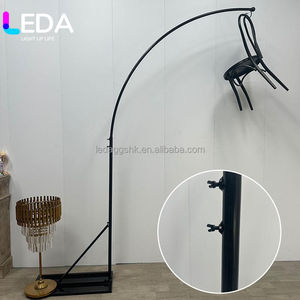 Support de lustre semi-circulaire LEDA au prix d'usine, 10 pieds, pour fond de table de mariage, support de lustre en fer noir - Product Image 2