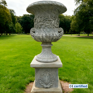 Macetas de Mármol Grandes para Decoración de Jardín, Macetas para Flores, Florero para Parque BSAMSF-0005 Hecho de Mármol Natural con un Diseño Har - Product Image 1