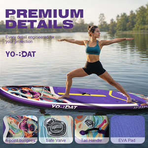 Planche de <span class=keywords><strong>paddle</strong></span> <span class=keywords><strong>gonflable</strong></span> YoBoat avec motifs colorés, sac à dos, pompe et pagaie pour la vente au détail et la location - Product Image 2